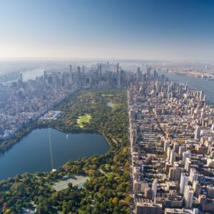 Панорамна въздушна фотография на Централ Парк и Манхатън
