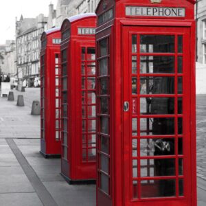 Червен двуетажен автобус в Лондон