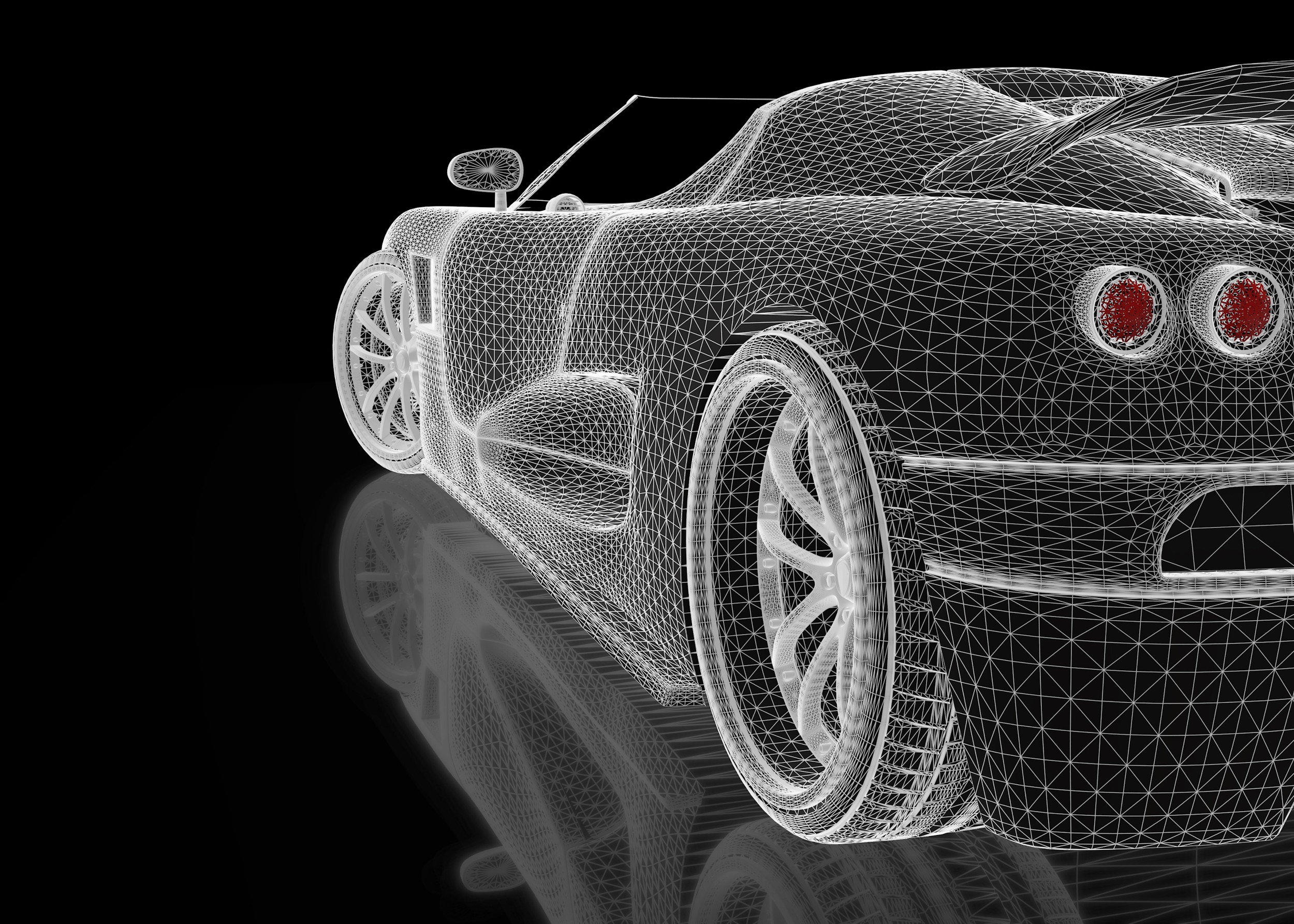 3D дигитална мрежова визуализация на спортен автомобил