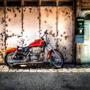 Harley-Davidson мотор пред врата