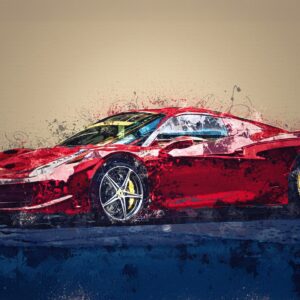 Художествено Ferrari с акварелна техника