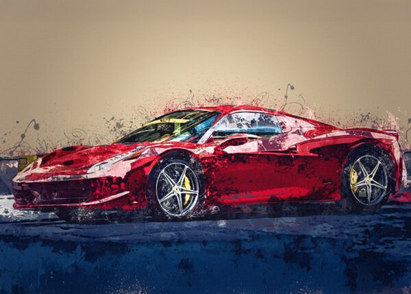 Художествено Ferrari с акварелна техника