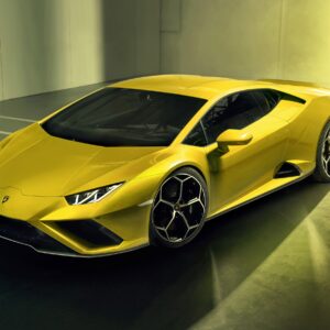 Жълто Lamborghini Huracán с динамичен дизайн