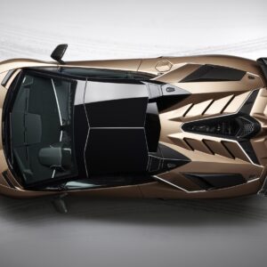Bronze Lamborghini top view luxury sports car