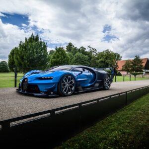 Синя Bugatti Vision Gran Turismo спортна кола