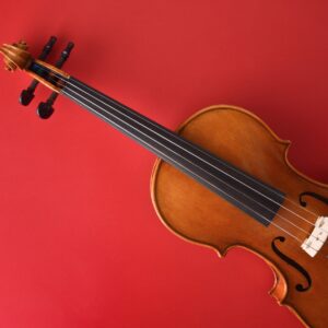 Цигулка поставена върху червен фон