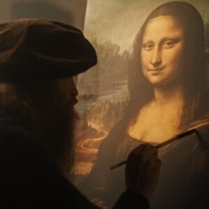 художник рисува Мона Лиза